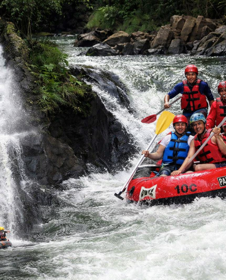 Mount Batur sunrise trekking and Ayung river white water rafting combo tour in Bali